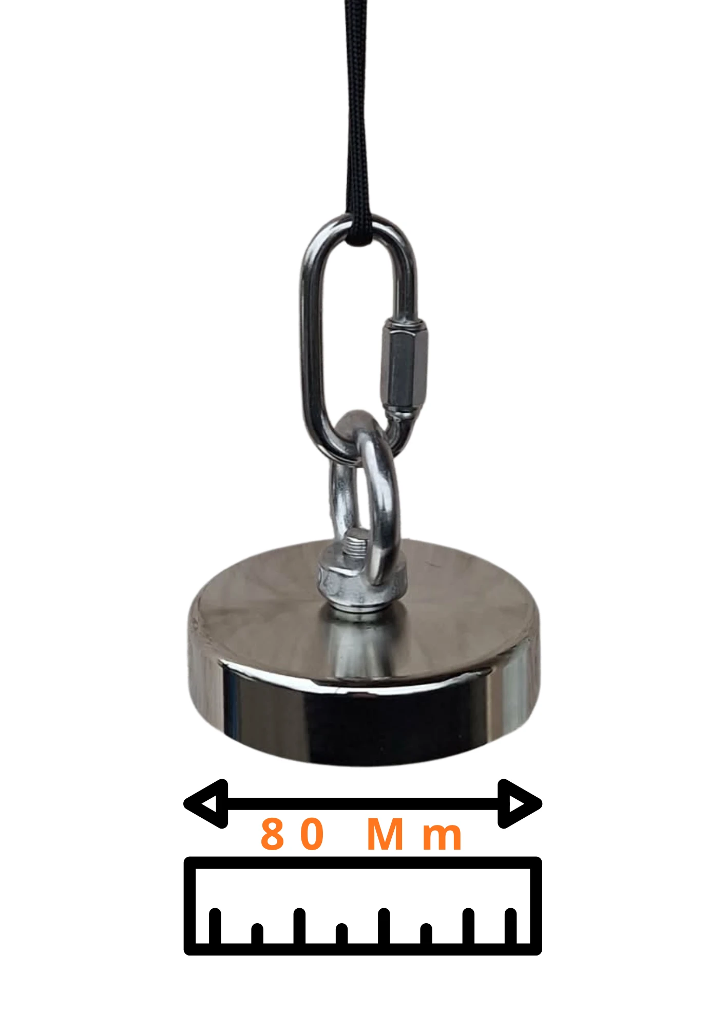 Kit PRO Pesca magnético Ø80mm potente + corda 20m 32 fios + saco + luvas + accesoi – photo 18